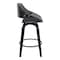 Armen Living Mona 26" Counter Height Swivel Gray Faux Leather and Black Wood Bar Stool LCMNBABLGR26 - alternate 5